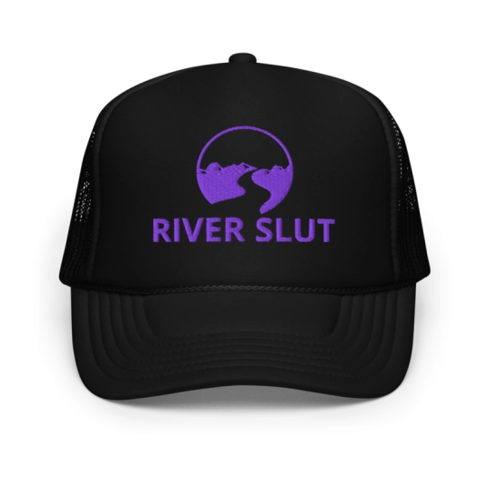 River Slut Purple Embroidery On Foam Trucker Hat