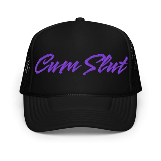Cum Slut Purple Embroidery On Foam Trucker Hat