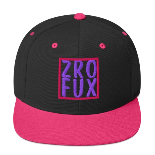 ZRO FUX Pink/Purple Embroidery On Flat Bill Snapback Hat
