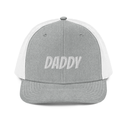 DADDY White Embroidery On Heather Gray/White Richardson Trucker Hat