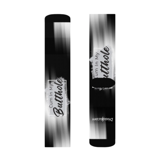 Cum In My Butthole Gray/Black On Unisex Crew Socks