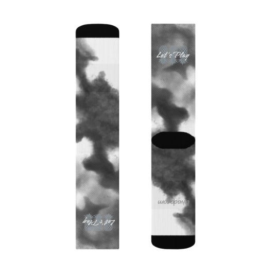 Let's Play Gray/White Unisex Crew Socks