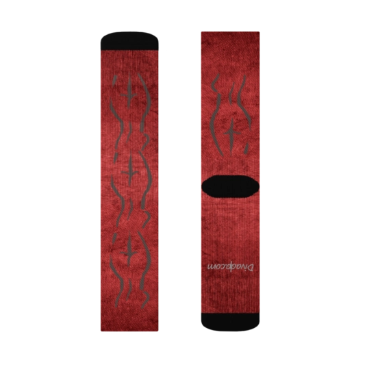 Female Figure Red/Black Unisex Crew Socks