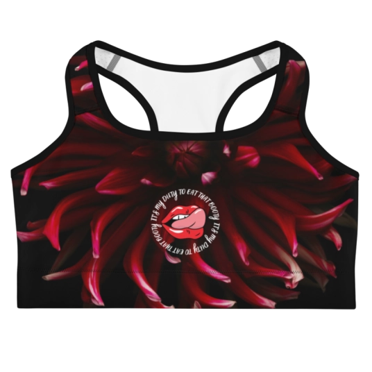 It's My Duty To Eat That Booty Black/Red Sports Bra