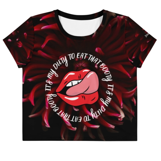 It's My Duty To Eat That Booty Black/Red Crop Top