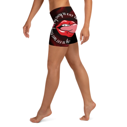It's My Duty To Eat That Booty Black/Red Flex Shorts