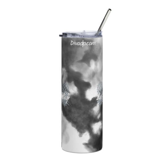 Let's Play Gray/White Upside Down Pineapples On Stainless Steel Tumbler