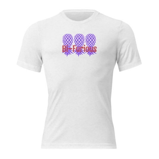 Bi-Furious Upside Down Pineapples Purple/Pink DTG On Short Sleeve T-shirt
