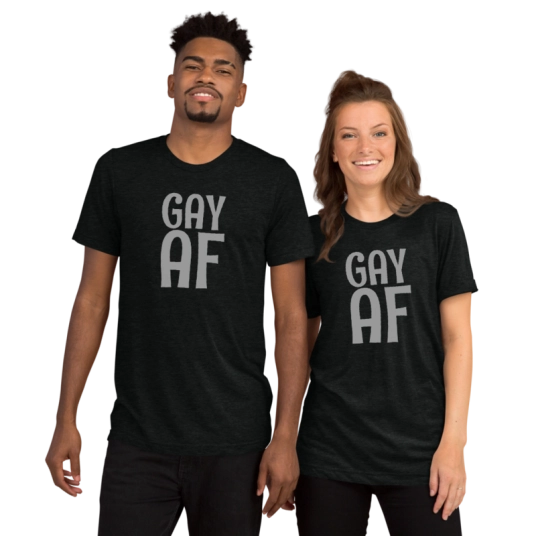 GAY AF DTG Printed On Short Sleeve T-shirt