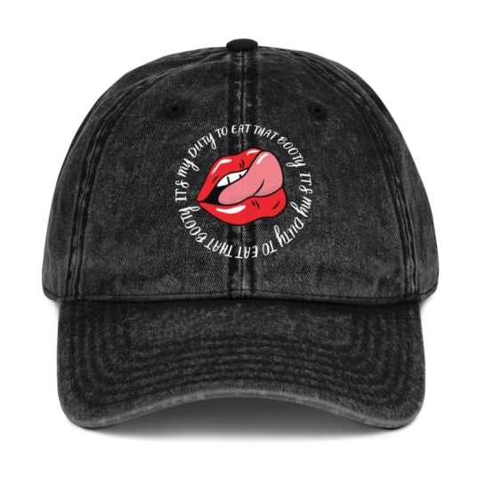 It's My Duty To Eat That Booty Black/Red On Buckle Back Vintage Cotton Twill Hat