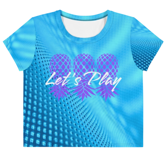 Let's Play Upside Down Pineapple On Crop Top