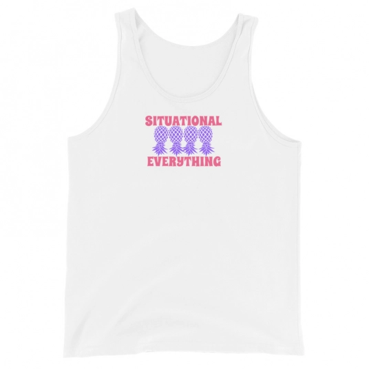 Situational Everything 4 Purple/Pink Upside Down Pineapples On Unisex Tank Top