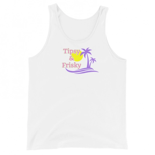Tipsy and Frisky Pink/Purple DTG On Unisex Tank Top