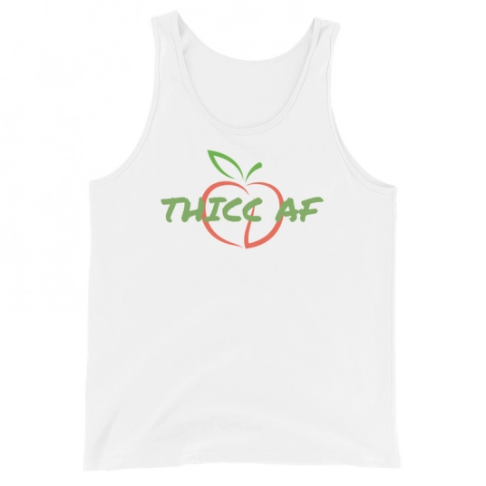 THICC AF Green/ORANGE On Unisex Tank Top