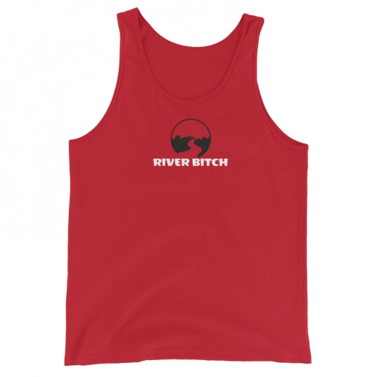 River Bitch Black/White On Unisex Tank Top