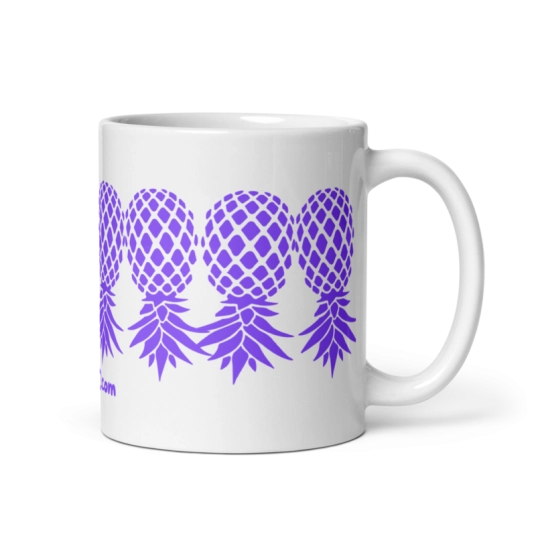 Upside Down Pineapple Purple Diva dp On White Coffee Mug