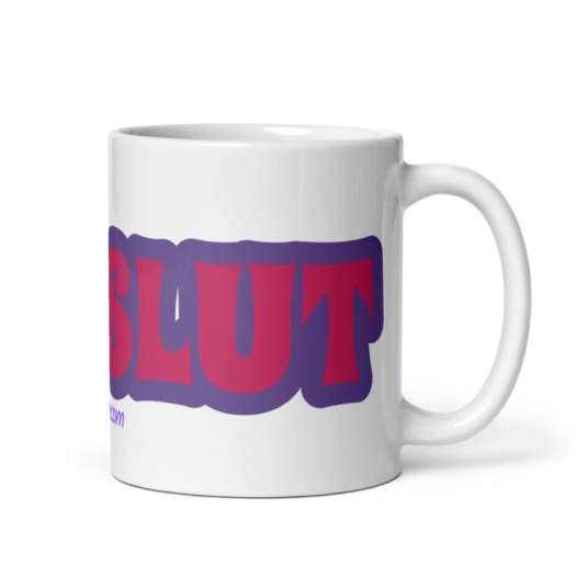 Cum Slut Purple/Pink On White Coffee Mug