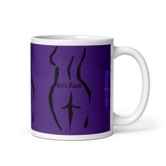 Let's Fuck Purple/Black On White Coffee Mug
