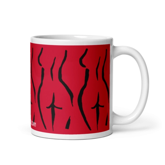 Female Figure Black/Red On White Coffee Mug