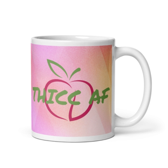 Thicc AF Green/Pink On White Coffee Mug