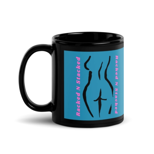 TEST Racked N Stacked Black Glossy Mug