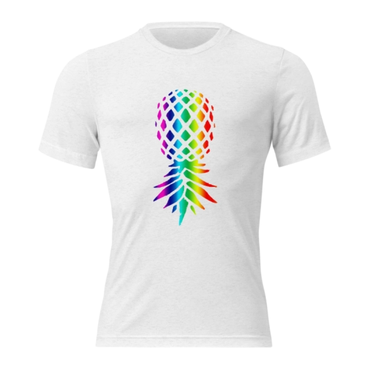 Upside Down Pineapple Rainbow On Short Sleeve T-shirt