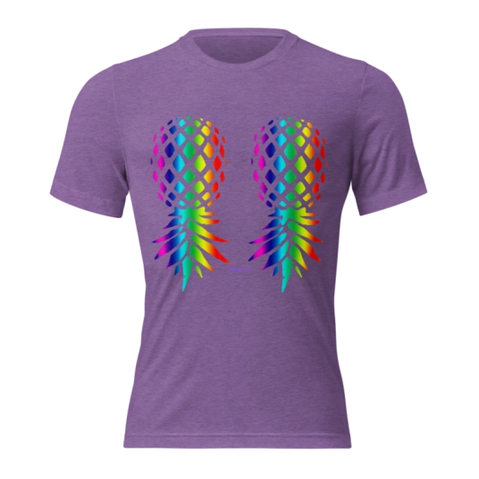 Upside Down Pineapple Rainbow On Short Sleeve T-shirt