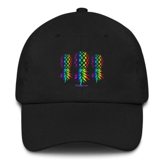 Upside Down Pineapple Rainbow On Buckle Back Classic Hat