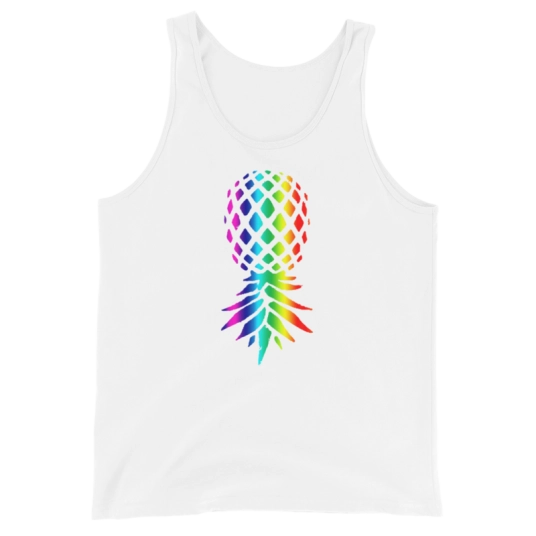 Upside Down Pineapple Rainbow On Unisex Tank Top