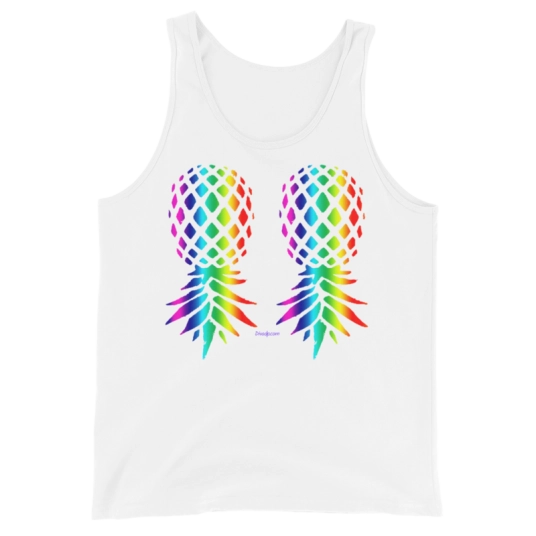 Upside Down Pineapple Rainbow On Unisex Tank Top