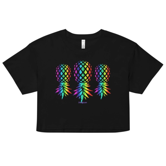 Upside Down Pineapple Rainbow On Crop Top