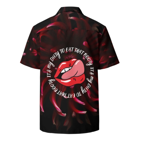 It's My Duty To Eat That Booty Black/Red Button Shirt