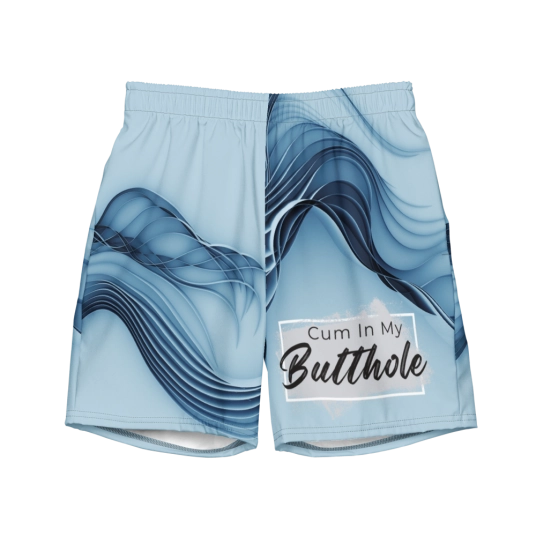 Cum In My Butthole Blue Swim Trunks