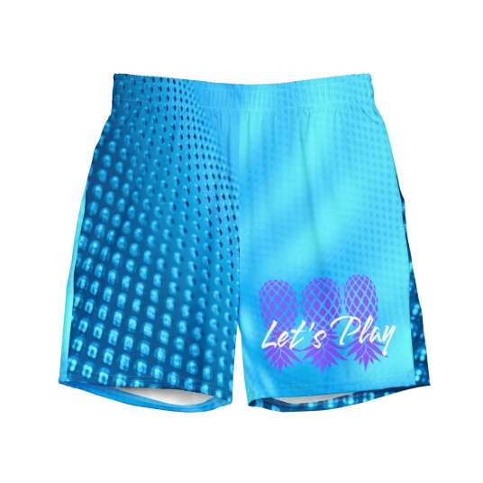 Let's Play Purple/White Upside Down Pineapples On Swim Trunks