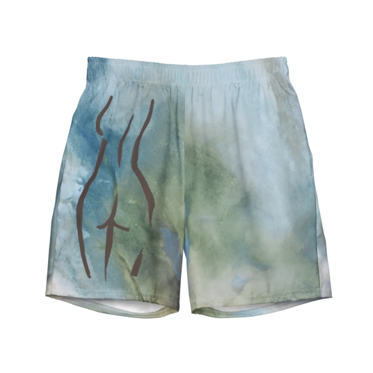 Female Figure Blue/Green/Brown Swim Trunks