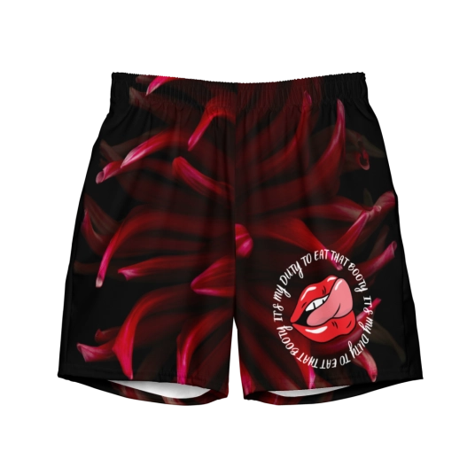 It's My Duty To Eat That Booty Black/Red Swim Trunks