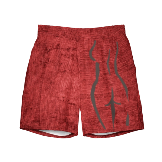 Female Figure Red/Black Swim Trunks