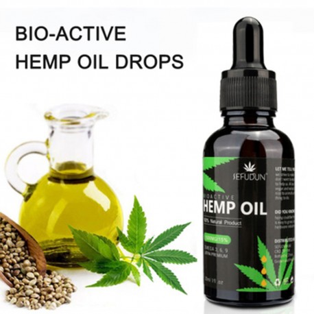 30ml 100% Organic Hemp Oil Bio-active Hemp Seeds Oil Extract Drop for Pain Relief Reduce Anxiety Better Sleep Essential Oil