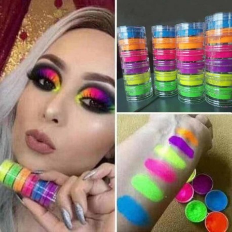 6 colors/Set Makeup Mixed Neon Eyeshadow 