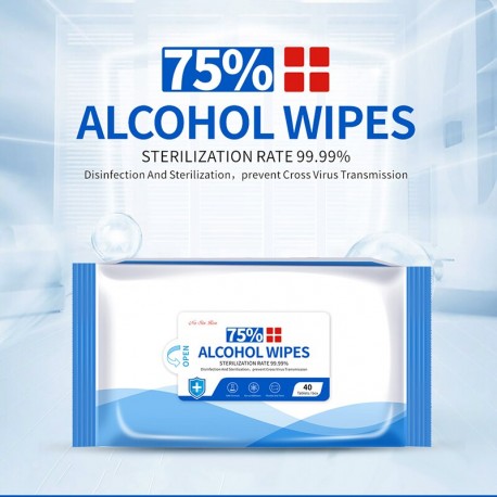 2bags 75% Disinfecting Alcohol Wipes Disposable Anti Bacteria Wet Wipe Sterilization 