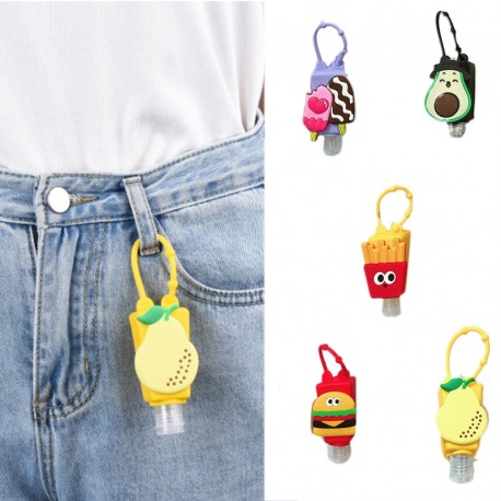30ml Funny Fruit Silicone Mini Hand Sanitizer Holder Travel Portable Safe Gel Holder Hangable Liquid Soap Dispenser Containers