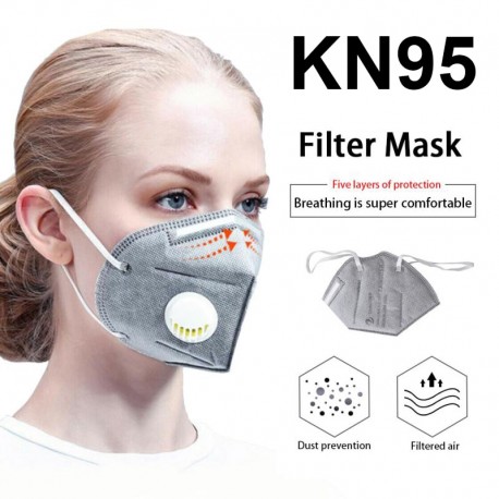 10/20/50/100 pcs kn95 Face Mask With Breathing Valve