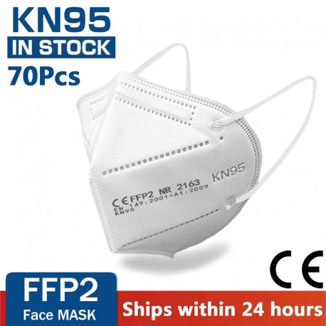 70 Pieces KN95 Mascarillas CE FFP2 Facial Face Mask