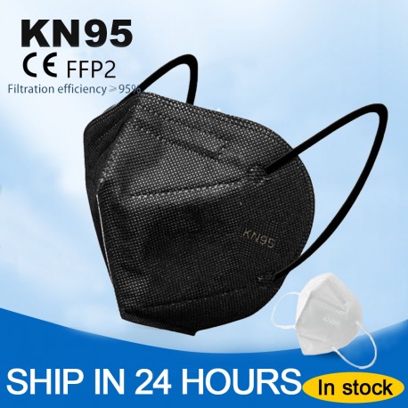 Black FFP2 KN95 Masks 5 Layers Filter 