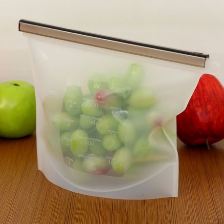 4Pcs 500/1000/1500Ml Reusable Silicone Food Bag Ziplock Bag Leakproof For Freezer