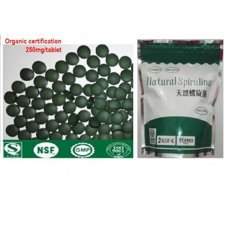 250g 8.8oz Organic certified natural spirulina tablets 