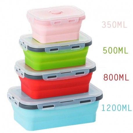 4 Sizes Collapsible Silicone Food Container 