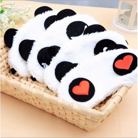 1PC New Cute Face White Panda Eye Mask Eyeshade Shading Sleep Cotton Goggles Eye Mask Sleep Mask Eye Cover Health Care