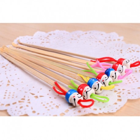 5/10PCS Handmade Cute Mini Doll Earpicks Wood Bamboo Ear Picks Wax Remover Cleaner Ear Care Tool Random Color