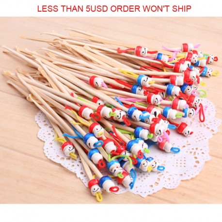 5/10 pcs/lot Cartoons Cute Mini Doll Ear Picks Wood Bamboo Ear Picks Wax Remover Cleaner Ear Care Tool Random Color Hot Selling
